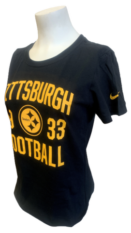 Nike Women's Pittsburgh Steelers Football 1933 Black Slim Fit Shirt Size Medium