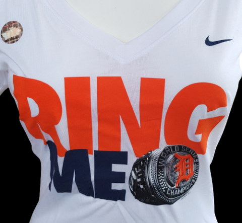 Nike Women's Detroit Tigers Ring Me Slim Fit Shirt Size Medium