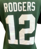 Nike Women's Green Bay Packers Aaron Rodgers #12 Green Slim Fit Shirt Size Large