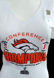 Nike Women's Denver Broncos XLVIII Conference Champions White Slim Fit Shirt