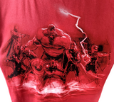 Disney Men's Marvel Characters Red Short Sleeve Shirt Size Medium