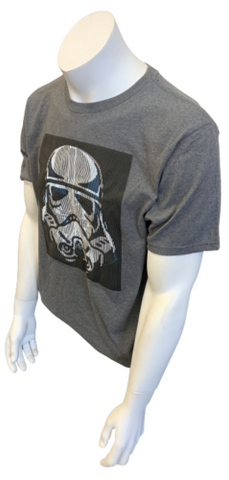 Disney Men's Star Wars Darth Vader Stormtrooper Gray Short Sleeve Shirt Size M