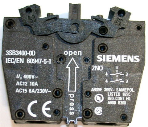 Up to 2 New Siemens Contact Blocks 3SB3400-0D