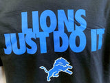 Nike Men's Detroit Lions Just Do It NFL Football Black Shirt Size Large