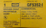 Hubbell GF5352-I Circuit Guard Ground Fault Duplex Receptacle 20A 120VAC - Ivory