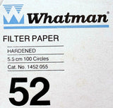 Whatman 52 1452-055 Hardened Filter Paper 5.5 CM 100 Circles