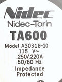 Nidec TA600 A30318-10 Alpha V 2-Pin AC Cooling Fan 115V 0.35A 40W