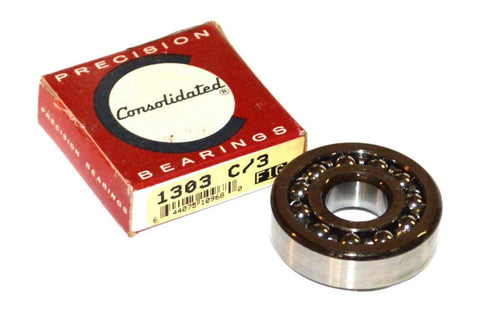 NEW CONSOLIDATED 1303 C/3 SELF ALIGNING BALL BEARING 17 MM X 47 MM X 14 MM