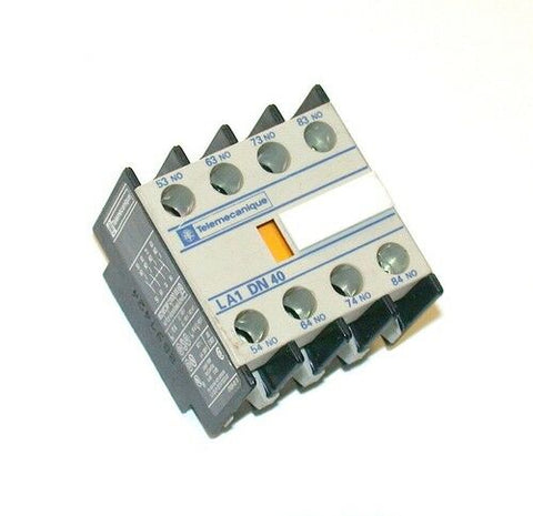 TELEMECANIQUE AUXILIARY CONTACT BLOCK MODEL LA1DN40   (15 AVAILABLE)