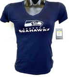 Nike Dri Fit Women's Seattle Seahawks NFL V-Neck T-Shirt Style 610186