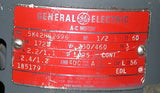 GE 1/2 HP 3 PHASE AC MOTOR230/460 VAC MODEL 5K42H62696