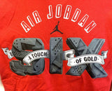 Nike Jordan Men's Air Jordan Six A Touch Of Gold Red Short Sleeve Shirt Size L