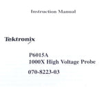 Tektronix P6015A 1000X High Voltage Probe Instruction Manual