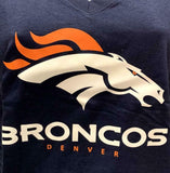 Nike Dri Fit Women's Denver Broncos Navy Short Sleeve Shirt NFL V-Neck T-Shirt