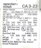 Sprecher + Schuh CA 3-23 3-Pole Contactor 36A 600VAC  110/120V 50/60HZ Coil