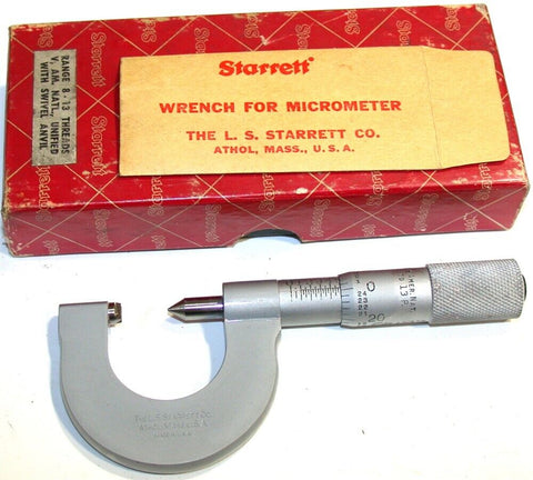 Starrett 8-13 Pitch .0001" Micrometer 0 to 1" 575A-P Calibrated