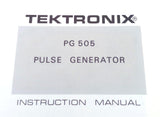 Tektronix PG-505 Pulse Generator Instruction Manual