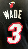 Adidas Boys Dwayne Wade Miami Heat #3 Black Shirt Size Youth Large 14/16