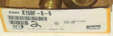 New Box of 2 Parker X150F-6-6  Brass Elbow Hydraulic Fittings