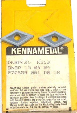 2 New Kennametal Kenloc Indexable Carbide Turning Inserts DNGP431 K313