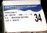 New PTI  34-60710-002-1-A  Advanced Filtration Prowflow II Filter 0.2 Micron