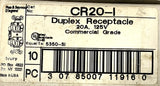 Pass & Seymour CR20-I Duplex Receptacle 2 Pole 3 Wire 20A 125V Ivory (10 Pack)