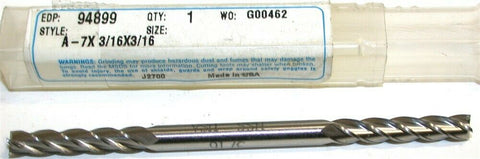 Greenfield Putnam 3/16 Diameter 3/16 Shank 4 Flute HSS Double End Mill 94899 New