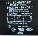 SCHAFFNER FN2020-20-06 EMI LINE FILTER 110/250 VAC @ 2 AMPS