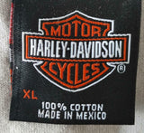 Harley Davidson Motorcycle Men's Woman Gas Pump Bike Graphic Gray Shirt Size XL