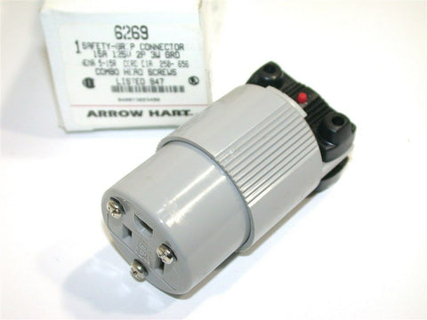 UP TO 10 NEW ARROW HART 15AMP 125V SAFETY-GRIP CONNECTOR 6269