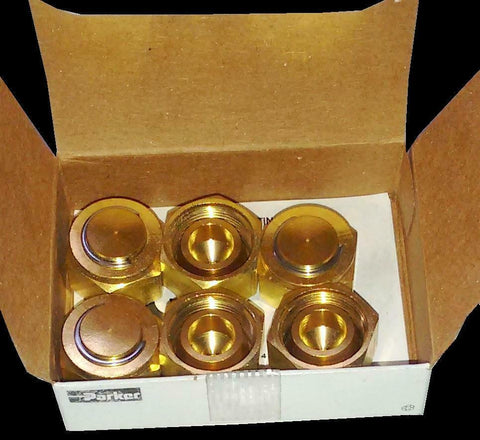 New Box of 6 Parker  FNZ-B  Brass Compression Plugs Made in USA