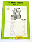 MITSUI SEIKI 4B OPTICAL JIG BORING MACHINE BROCHURE