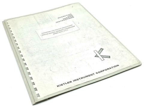 Kistler Model 601A, H & L Quartz Pressure Transducer Instruction Manual