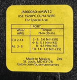 Eaton Bussmann JM60060-XMW12 Fuse Holder 600 V 60 Amps