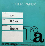 Reeve Angel RA 230 Filter Paper 12.5 CM 50 Circles