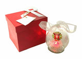 Kringle Express Illuminated Holiday Glass Wreath Ornament W/ Gift Box