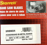 Starrett 14607 3RBM24 Powerband Bi-Metal Bands 53-3/4" X 1/2" X .020-24T Wavy