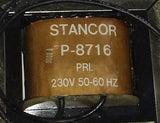 New Stancor  P-8716  Control Transformer Primary 230 VAC Secondary 12.6 VAC