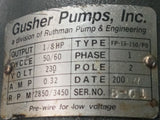 Gusher Pumps FP-18-150 Coolant Pump 1/8 HP 230V 0.32A 2 Pole 1 PH