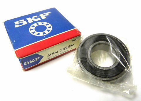 NEW SKF DEEP GROOVE BEARING 20 MM X 42 MM X 12 MM  MODEL 6004 2RSJEM (2 AVAIL.)