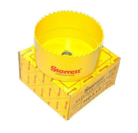 New Starrett  H0312  Safe-Flex Welded Edge Hole Saw 3-1/2"  89 mm High Speed