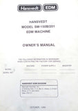 Hansvedt Model SM-150B/201 RAM Type EDM Machine Owner's Manual