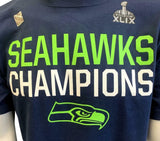 Nike Men's Error Seattle Seahawks Champions Super Bowl XLIX Navy NFL Shirt