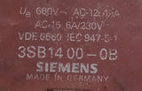 Siemens 3SB1400-0B Contact Block Base x2 6A/230V W/ PushButton