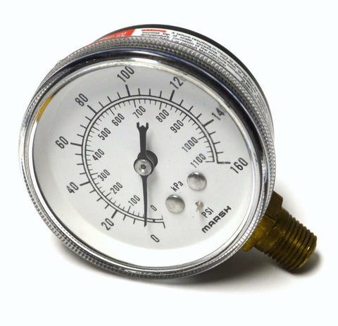 MARSH 0-160 PSI 0-1100 KPA PRESSURE GAUGE 1/4