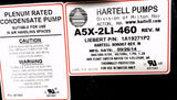 Liebert Hartell 1A19271P2 Plenum Rated Condensate Pump 460 Volts A5X-2LI-460