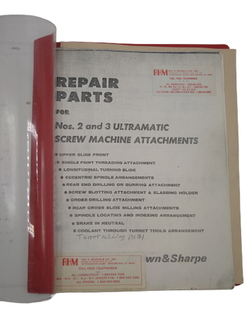 Brown & Sharpe - Repair Parts Manual