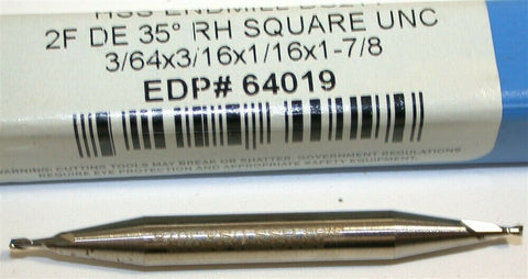 Niagara 3/64" diameter Double End 2 Flute HSS End Mill 64019 New