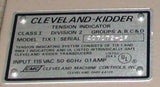 Cleveland Kidder  TIX-1 Tension Indicator 115 VAC 50/60 Hz 0.10 Amp