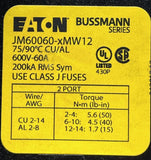 Eaton Bussmann JM60060-1MW12 Modular Fuse Holder 60A 600V Class J Fuse